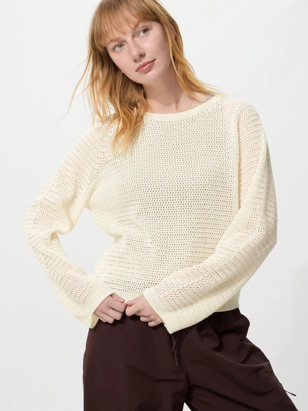 3D Knit Mesh Sweater by UNIQLO