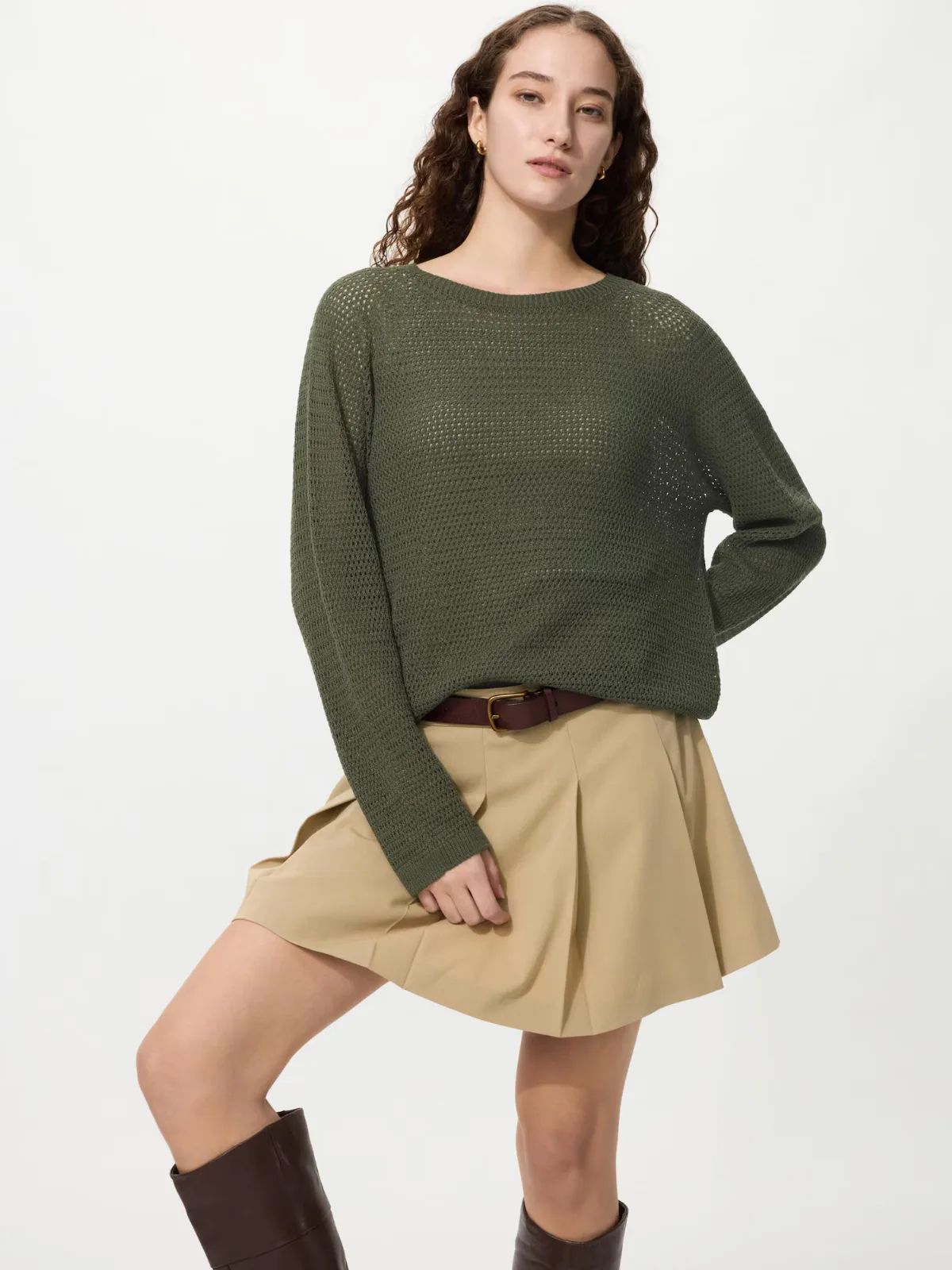 3D Knit Mesh Sweater by UNIQLO