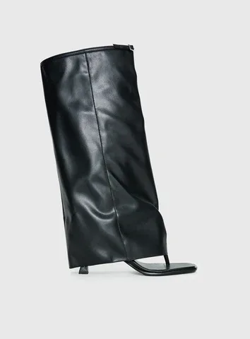 Burning Daylight Open Toe Knee High Boots by Princess Polly