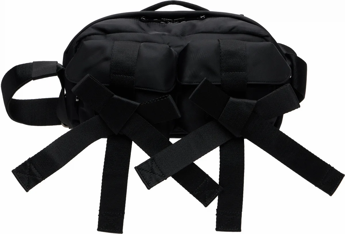 Black Beaded Classic Bow Crossbody Bag