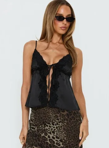 Carmila Satin Tie Detail Top by Princess Polly