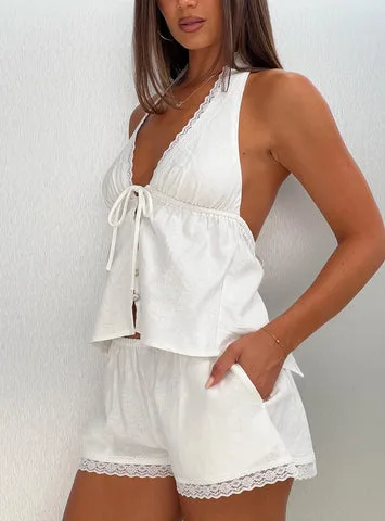 Cloud Crush Linen Halter Top by Princess Polly Lower Impact