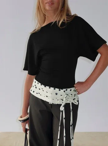 Arazia Cinched Short Sleeve Top by Princess Polly Lower Impact