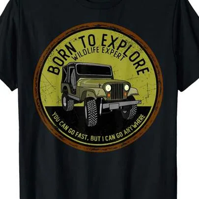 Born to Explore Off Roading Offroad 4x4 SUV T-Shirt by SHEIN
