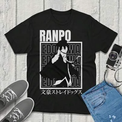 Ranpo Bungou Stray Dogs T-Shirt Anime Vintage Streetwear by SHEIN