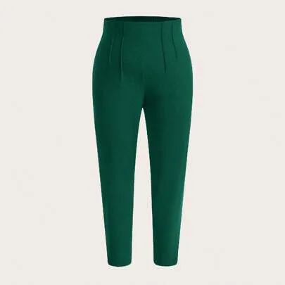 Casual Plaid Tapered Pants by SHEIN
