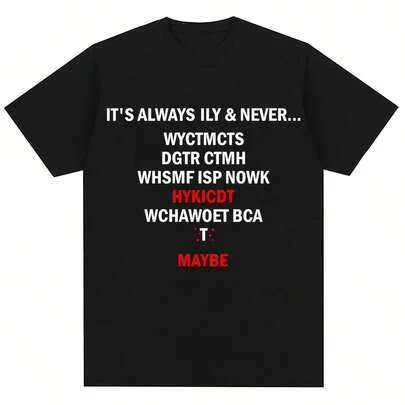 Heated Rivalry Classic Quote T-Shirt Short Sleeve Oversized Soft Cotton by SHEIN