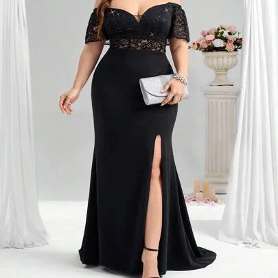 Formal Evening Party Dress, Luxury Sequin Heavy Work Long Graduation Dress by Coutiva