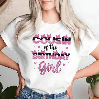 Cousin of the Birthday Girl Mouse Family Matching T-Shirt by SHEIN