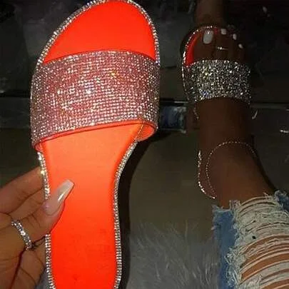 Chic Crystal Flat Sandals