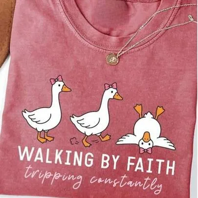 Washed Motivational Christian T-Shirt by SHEIN