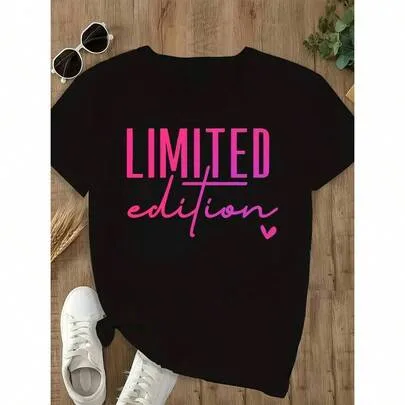 Letter Slogan Graphic Pure Cotton T-Shirt