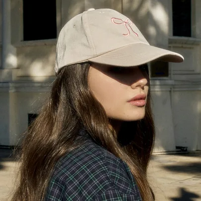 Bow-Knot Baseball Cap Casual Versatile Sun Visor Hat Y2K Solid Color Music Fest Back to School by Hatastic