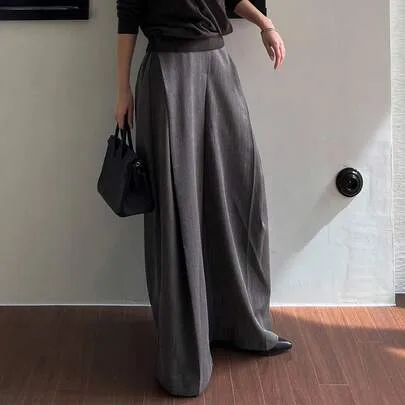 Casual Loose Fit Striped Pockets Wide Leg Pants by DAZY