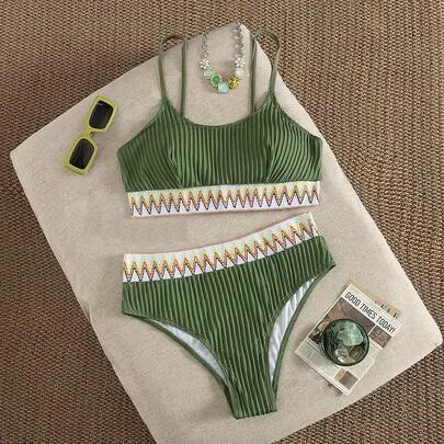Tape High Waisted Bikini Set Boho by Swim Vcay