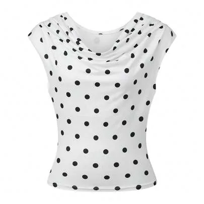 Polka Dot Off Shoulder Tie Up Open Back Crop Tank Top One Shoulder Streetwear by SHEIN