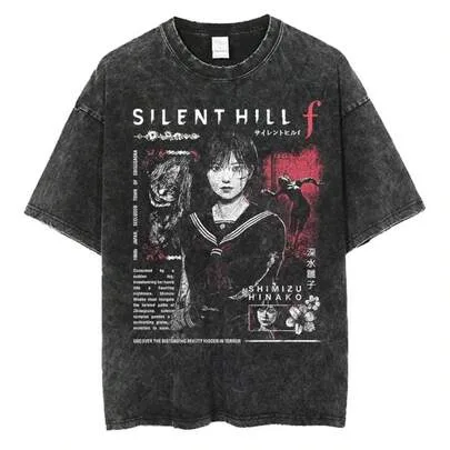 Silent Hill F Oversized 100% Cotton Vintage Washed T-Shirt