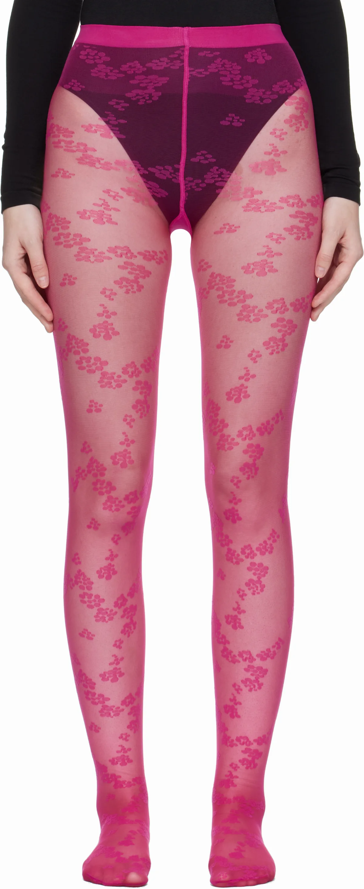 Pink Floret Tights
