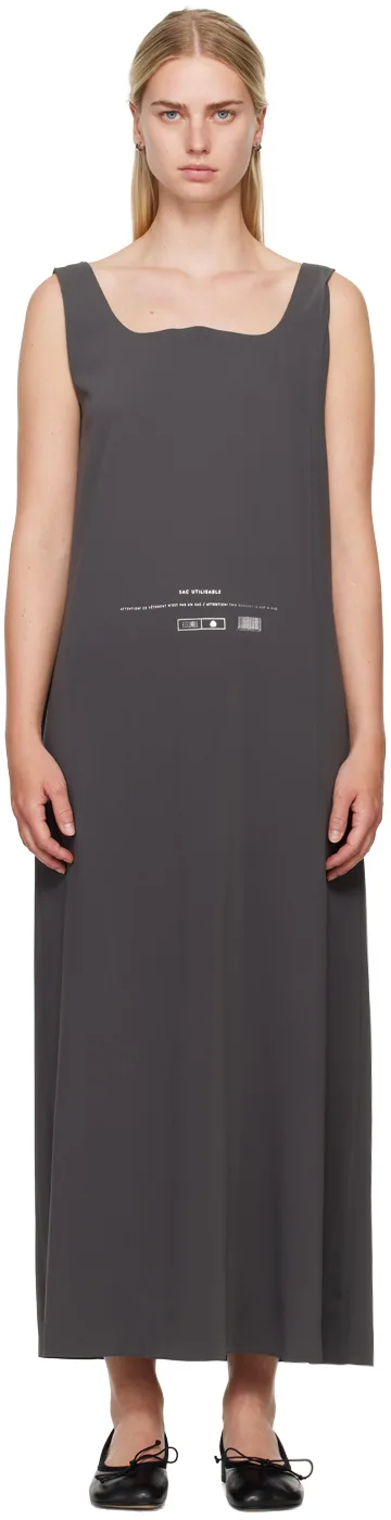 Gray Fluid Maxi Dress