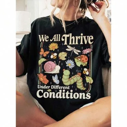 Bcba Neurodiversity Shirt, Special Education Teacher Shirt, Mental Health TShirt, We Are Thrive Under Different Conditions Short Sleeve by SHEIN