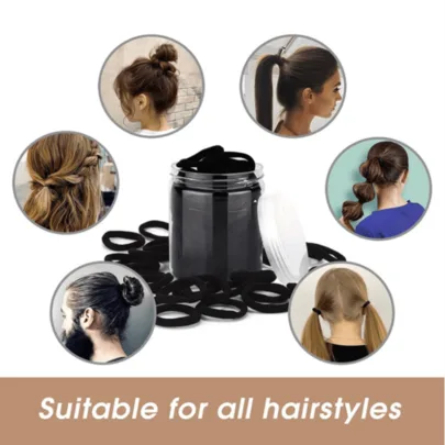 100pcs High Elastic Hair Ties, Seamless Korean Style Ponytail Holders, Durable Basic Hair Bands, Damage-Free Minimalist Hair Accessories by SHEIN