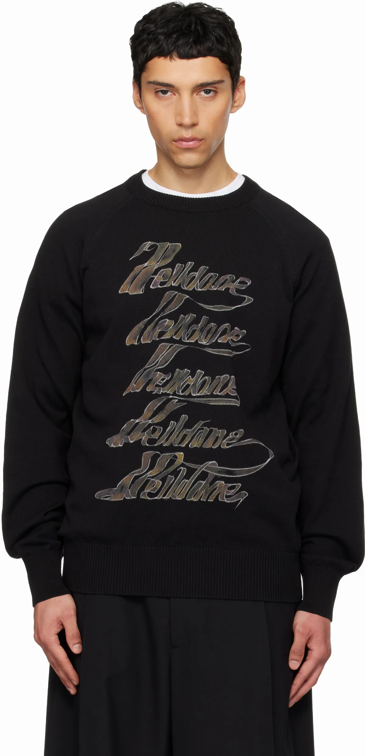 Black'WE11DONE' Multi-Logo Sweater by We11done