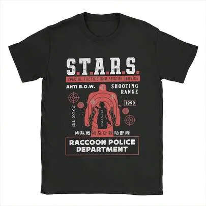 Raccoon City Shooting Range Residents Evils T Shirt Pure Cotton Crewneck by SHEIN
