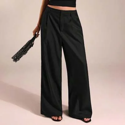 Business Casual Wide Leg Pants by SHEIN