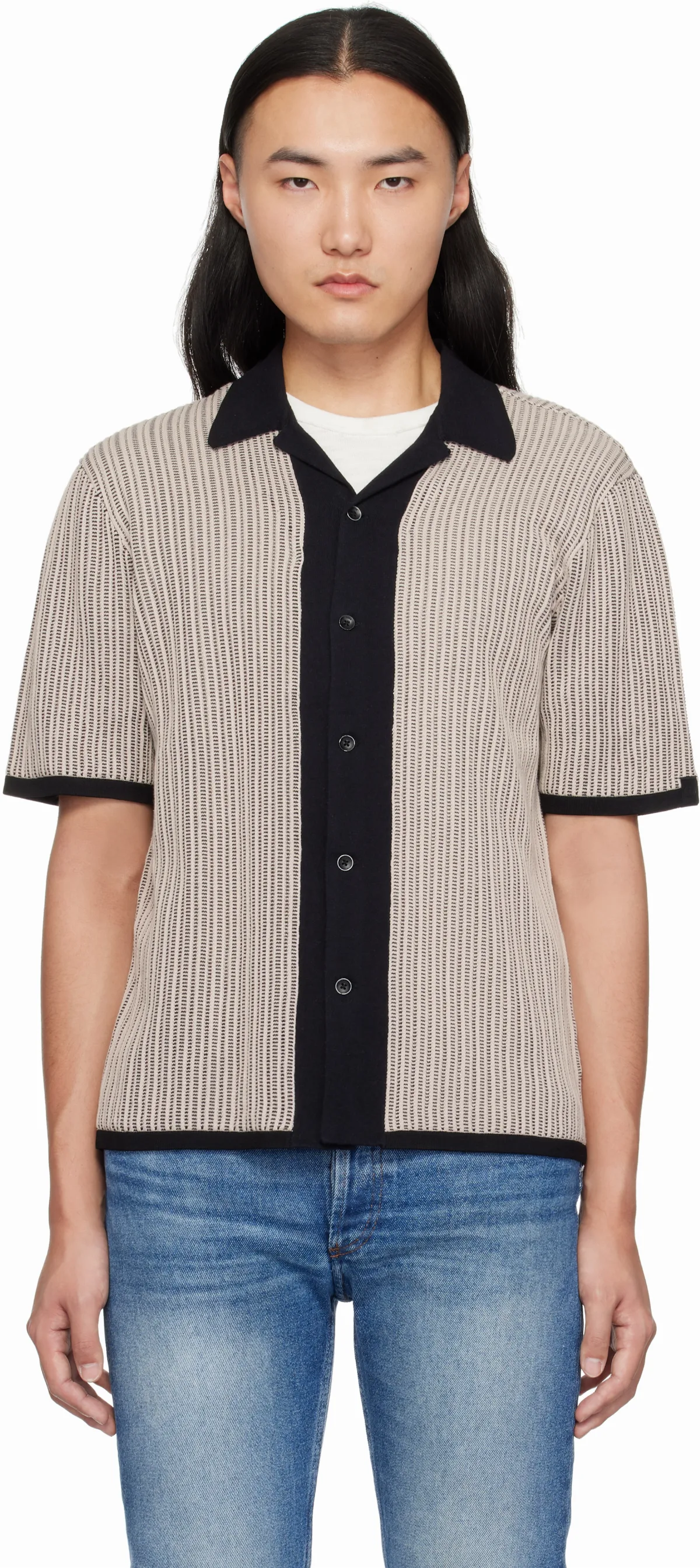 Taupe & Black Harris Camp Shirt