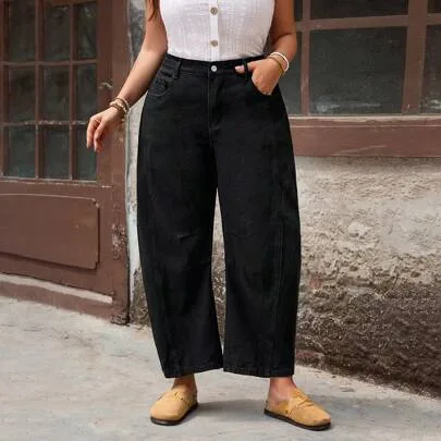 Washed Distressed Flare Jeans by EMERY ROSE