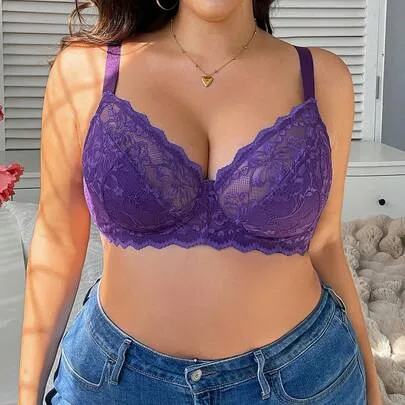 Lace Patchwork Comfortable Underwire Bra by DesireSculpt