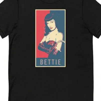 Bettie Page Vintage Pin-Up Graphic Tee Retro Style Shirt Rockabilly by SHEIN