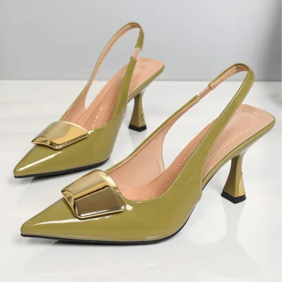 Polyurethane (PU) Metal Buckle Pumps