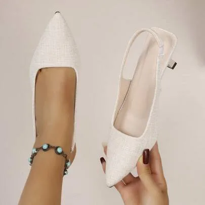 Pointed Toe Open Back High Heel Pumps Closed Toe Slingback Sandals Stiletto Heels