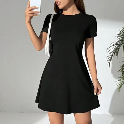 A-Line Short Sleeve Dress by SHEIN