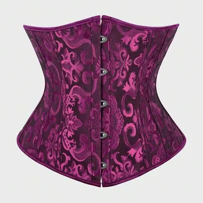Floral Jacquard Lace Up Underbust Corset Belt Body Shaper by SHEIN