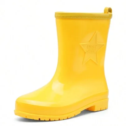 Mid-Calf Lightweight PVC One-Piece Molded Rain Boots by SHEIN