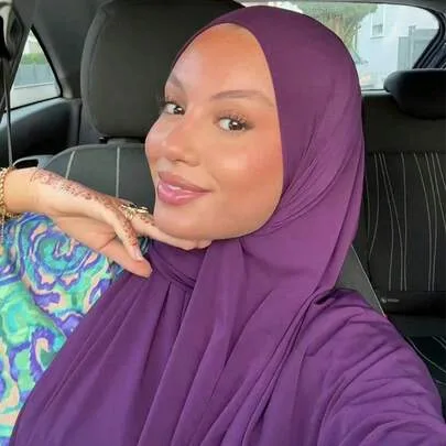 Solid Color Soft Elastic Knit Muslim Hijab Daily Head Wrap Shawl by SHEIN