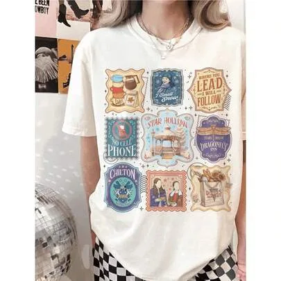 I Smell Snow Stars Hollow Shirt Lukes Diner Coffee Tee by SHEIN