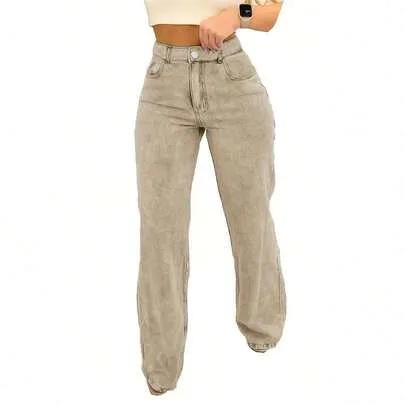 Pocket Straight Loose Casual Versatile Jeans by SHEIN