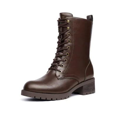 Lace-Up Combat Boots Mid-Calf Military Classic and Stylish by Dream Pairs