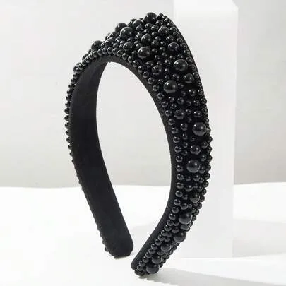 Solid Color Vintage Baroque 3D Crown Wide Headband by SHEIN