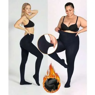 200g/80g Thickened Thermal Pantyhose Stockings High Elasticity Translucent High Waist Tights by SHEIN