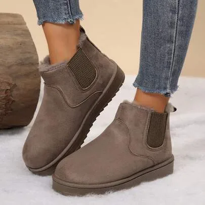 Plush Lined Anti-Slip Snow Boots by SHEIN