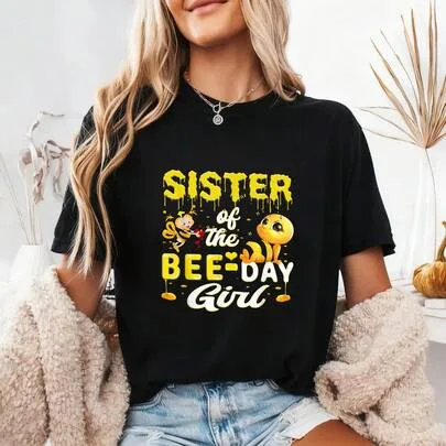 Sister of the Bee Day Beehive Party Matching Birthday T-Shirt