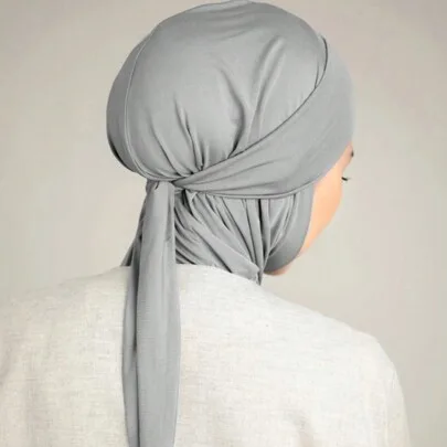 Solid Color Balaclava Hat with Drawstring Elastic Turban Headband by SHEIN