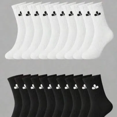 1/3/5/10/20 Pairs Cute Fashion Knee-High Socks Soft Breathable Moisture-Wicking by SHEIN