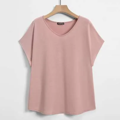 Solid Dolman Sleeve Tee by Lacomfia