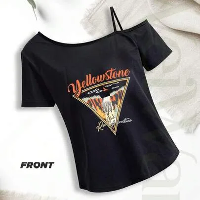 Mountain Adventure Graphic Tee by SHEIN