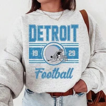 Vintage Detroit Football Sweatshirt by SHEIN